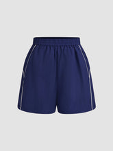 High Waist Contrast Binding Gym Shorts