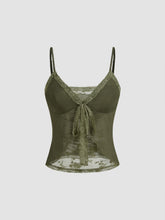 V-neck Lace Knotted Cami Top