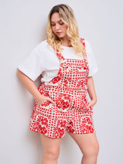 Woven Square Neck Floral All Over Print Romper Curve & Plus
