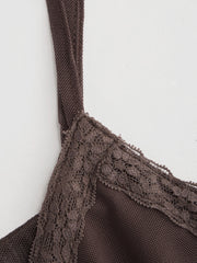 V-neck Lace Knotted Cami Top