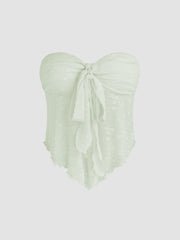 Floral Tie Front Tube Top