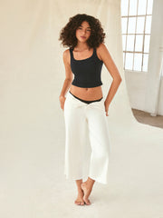 Second Skin Double Layered Round Neck Solid Crop Tank Top