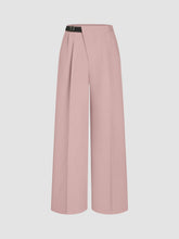 Belted Asymmetric Straight Leg Trousers