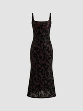 Square Neck Floral Ruched Maxi Dress