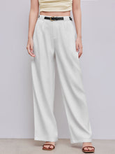 Belted Mid Rise Straight Leg Trouser