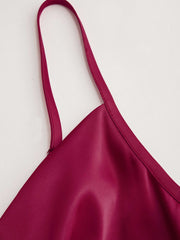 Solid Satin Cowl Neck Cami Mini Dress Curve & Plus
