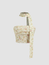 Mesh Floral Crop Tube Top With Floral Scarf