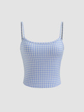 Round Neckline Gingham Cami Top