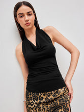 Solid Ruched Halter Top