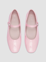 FAUX PATENT LEATHER MARY JANE FLATS