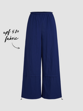 SOLID DRAWSTRING MID WAIST TROUSERS