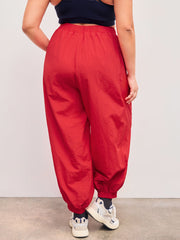 SOLID DRAWSTRING MID WAIST JOGGERS CURVE & PLUS