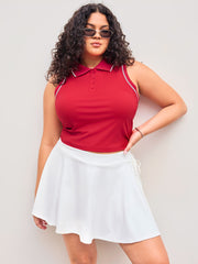CIDERAIRY™ Collar Contrasting Binding Button Crop Top Curve & Plus