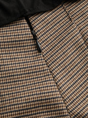 Mid Rise Houndstooth Knotted Pleated Mini Skirt