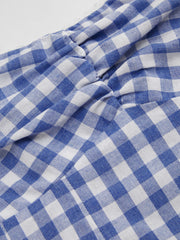 Woven V-neck Gingham Shirred Cami Top