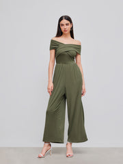 Off-shoulder Criss Cross Jumpsuit