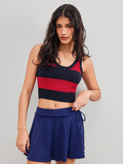 Knit Scoop Neckline Striped Crop Tank Top