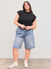 Jersey Round Neck Solid Bodysuit Curve & Plus