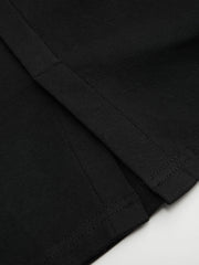 Cotton-blend Round Neckline Solid Button Mini Dress