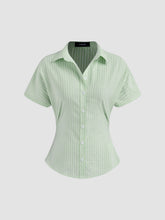 Cotton-blend Polo Striped Short Sleeve Shirt