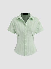 Cotton-blend Polo Striped Short Sleeve Shirt