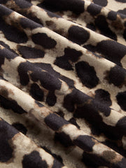 U-neckline Leopard Ruffle Mini Dress