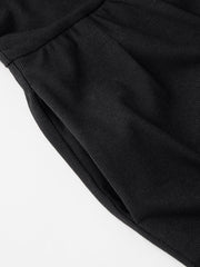 Cotton-blend Square Neck Solid Ruched Pocket Romper Curve & Plus