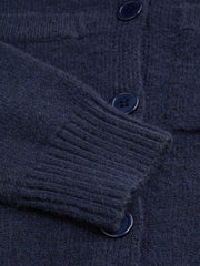 Round Neckline Solid Button Cardigan