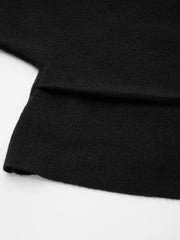 Knitted Asymmetrical Neck Solid Ruched Split Sweater Curve & Plus