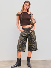 Round Neckline Solid Cut Out Belted Crop Tank Top