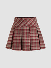 High Rise Check Pleated Skort