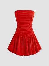 Tube Solid Ruched Mini Dress