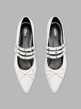 BOWKNOT & STUDDED STRAPPY FLATS