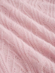 Mohair V-neck Solid See-through Sweater