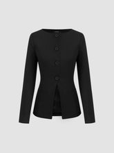 Boat Neck Split Blazer