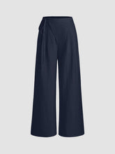 Crossover Waistband Linen Trouser