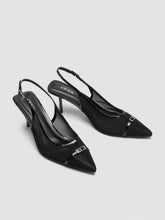 BUCKLE MESH SLINGBACK HEELS