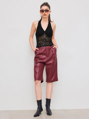 Lace Halter Neckline Bowknot Tank Top
