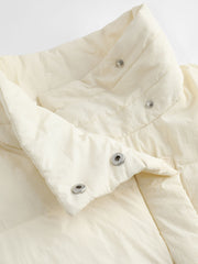 High Neck Solid Pocket Puffer Vest