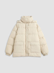 Hooded Solid Pocket Oversized Puffer