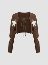 Tie Front Star Pattern Shrug