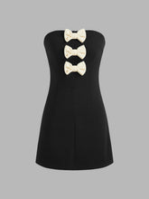 Tube Bowknot Zipper Mini Dress