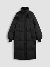 Hooded Solid Pocket Long Puffer