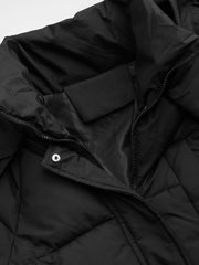 Hooded Solid Pocket Long Puffer