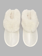 FUR-LOOK TRIM SLIPPERS