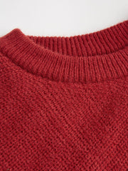 Knit Round Neckline Solid Crop Sweater
