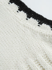 Knit Round Neckline Contrasting Binding Tank Top