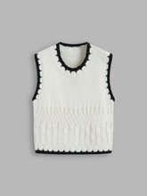 Knit Round Neckline Contrasting Binding Tank Top