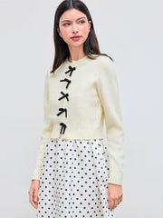 Knit Round Neckline Bowknot Tie Front Cardigan