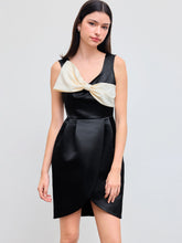 U-neckline Solid Bowknot Mini Cami Dress